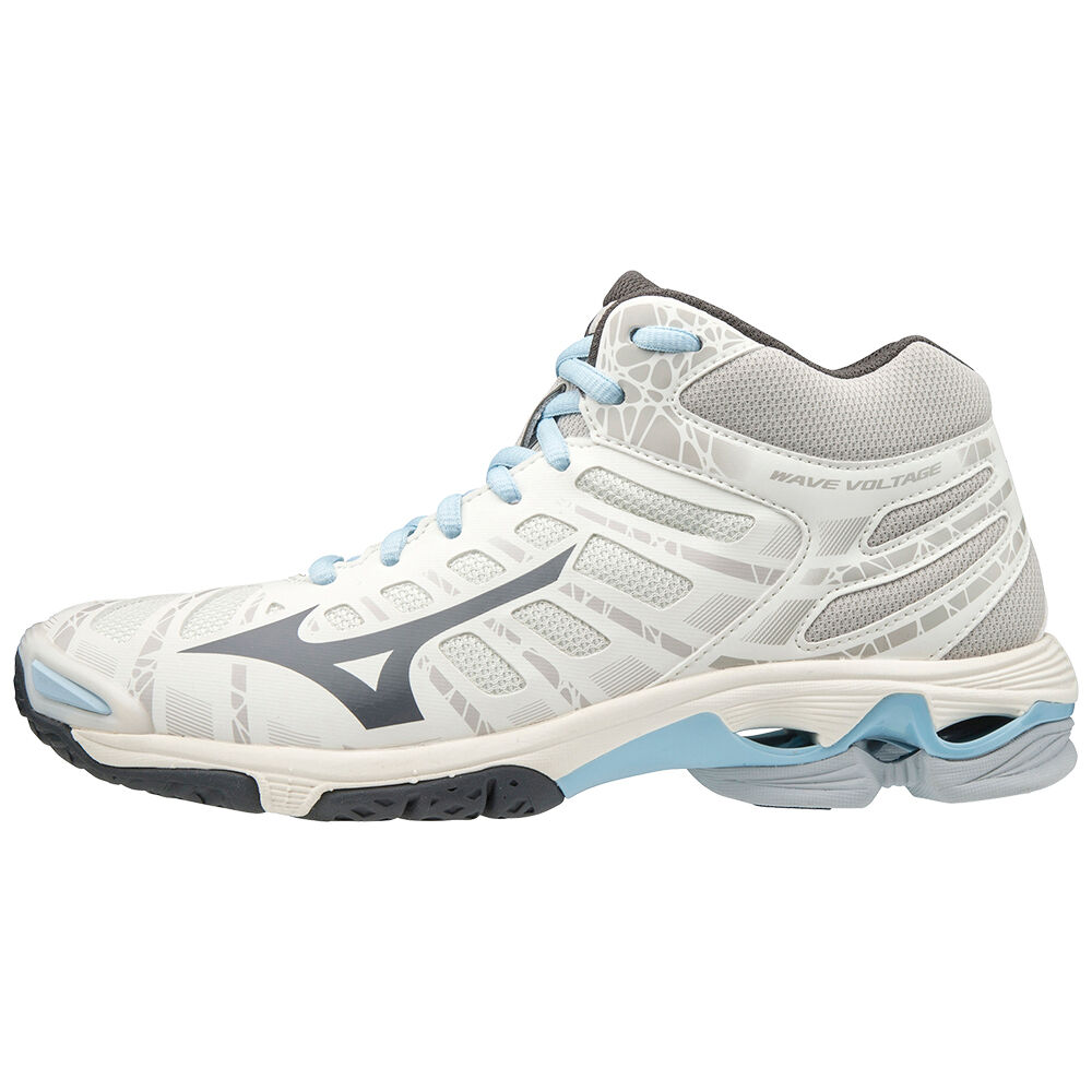 Mizuno Wave Voltage Mid Cut Női Röplabda Cipő Fehér/Szürke MLF536247